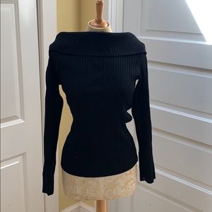 Cremieux Ribbed Off The Shoulder Top